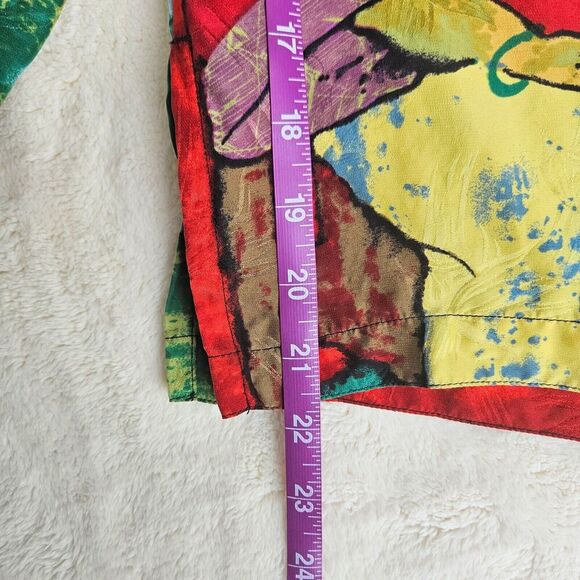 Chico’s 100% Silk Size 0/Small Geisha Japanese Women Art to Wear AOP Vintage - Picture 8 of 10